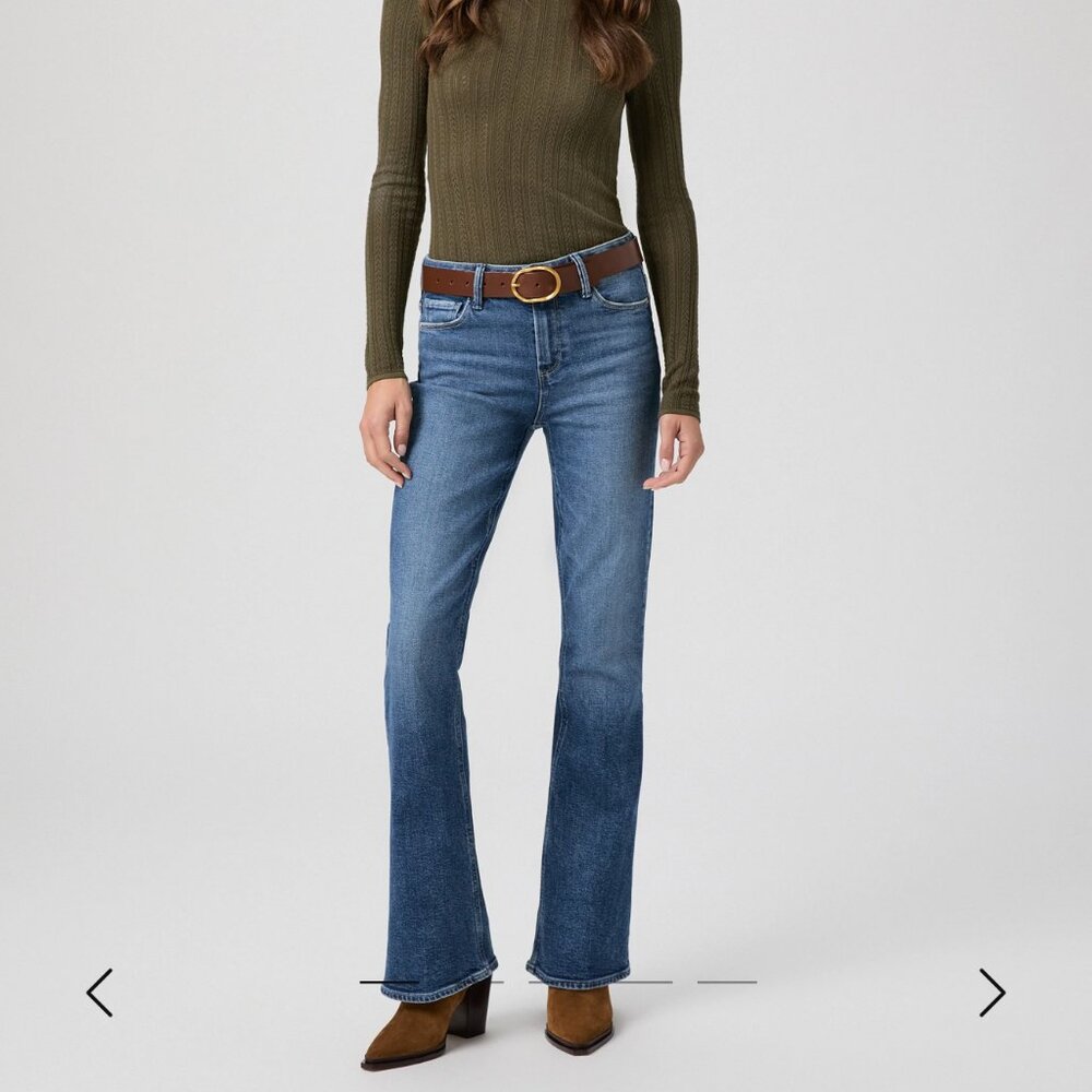 PAIGE Medium Wash Blue Bootcut Jeans